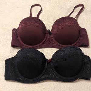 Pair of Nanette Lenore sexy bras.